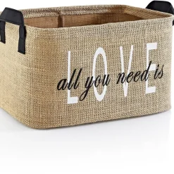 Säilytyskori All You Need Is Love, 30x12x18cm, vaaleanruskea - Linento Outlet