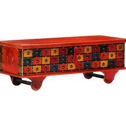 FinePRICE Säilytyslaatikko punainen 110x40x40 cm täysi akaasiapuu Hot