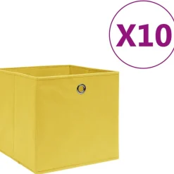 FinePRICE Säilytyslaatikot 10 kpl kuitukangas 28x28x28 cm keltainen Hot