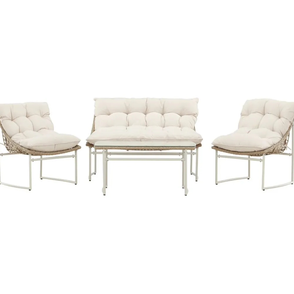 Venture Home Sohvaryhmä Tina, 2-istuttava sohva + 2 lepotuolia + sohvapöytä, beige Best