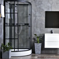 Bathlife Suihkukaappi Betrakta 900x900 mm pyöreä musta kehys Best
