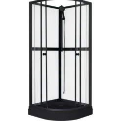Sunwind Suihkukaappi Aurora Round Black 80x80cm Discount