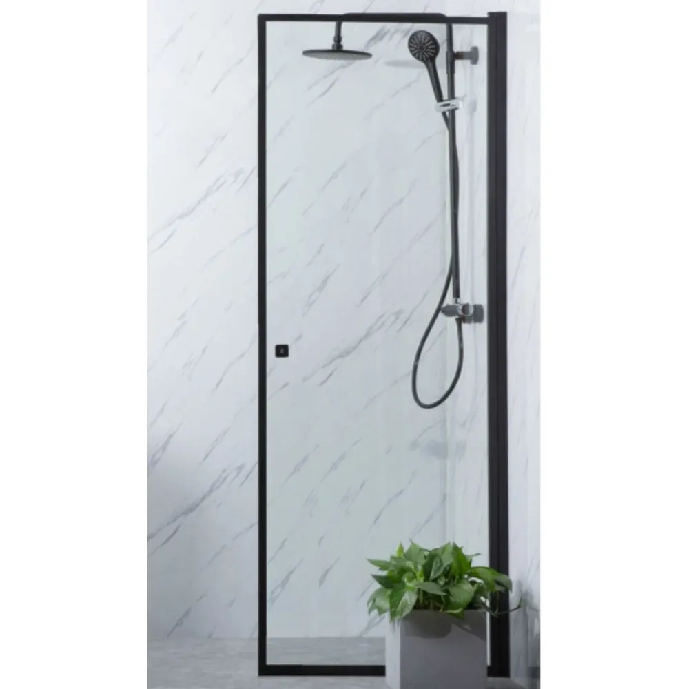 Suihkuovi Profil 700x2000 mm kirkas lasi musta - Bathlife