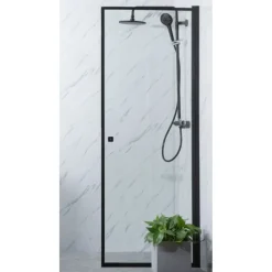 Bathlife Suihkuovi Profil 1000x2000 mm kirkas lasi musta Best