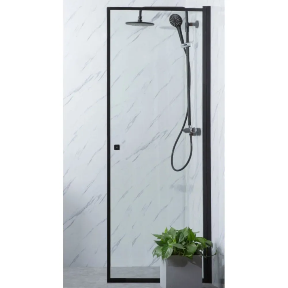 Bathlife Suihkuovi Profil 900x2000 mm kirkas lasi musta New