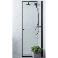 Bathlife Suihkuovi Profil 800x2000 mm kirkas lasi musta Outlet