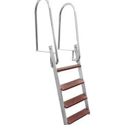 Taittuvat laituritikkaat 4-askelmaa alumiini/wpc - Arctic Marine