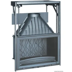 Takkasydän 700 Grande Vision, ylös avautuva luukku, 14 kW, harmaa/malmi, 162 kg - Invicta Outlet