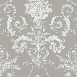 Laura Ashley Tapetti 113383 Josette Steel, maalaisromanttinen, harmaa Online