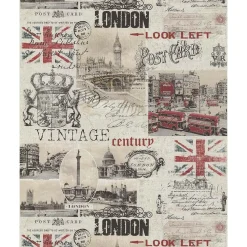 Tapetti Lutece Les Aventures 21 51135407, teksti, vintage, beige - Lutéce