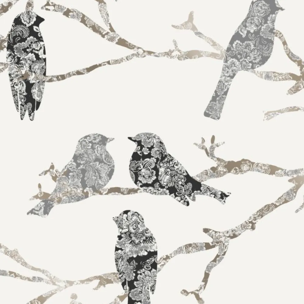 Tapetti Belle 5336-1, valkoinen/musta, non-woven - Decor Maison Sale