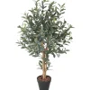 Home4you Tekopuu OLIVE, K90 cm, 2 puurunkoa, musta ruukku, vihreä Sale