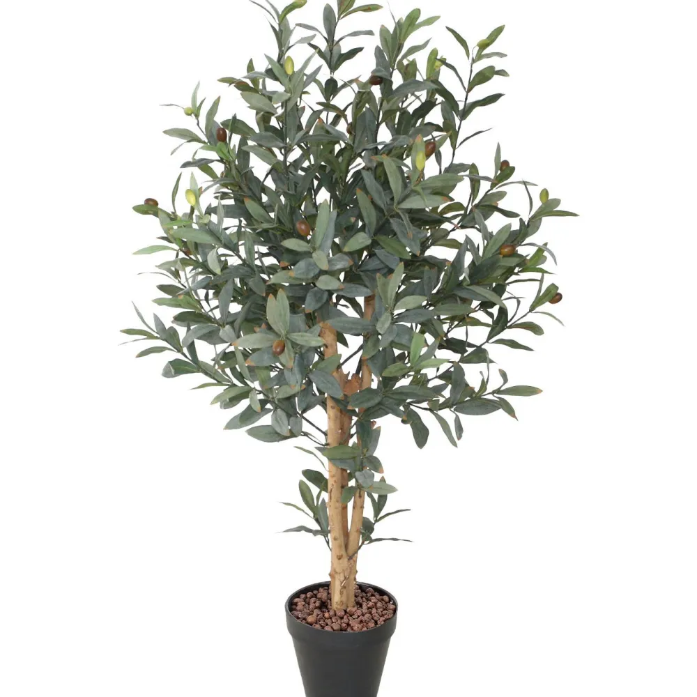 Home4you Tekopuu OLIVE, K90 cm, 2 puurunkoa, musta ruukku, vihreä Sale