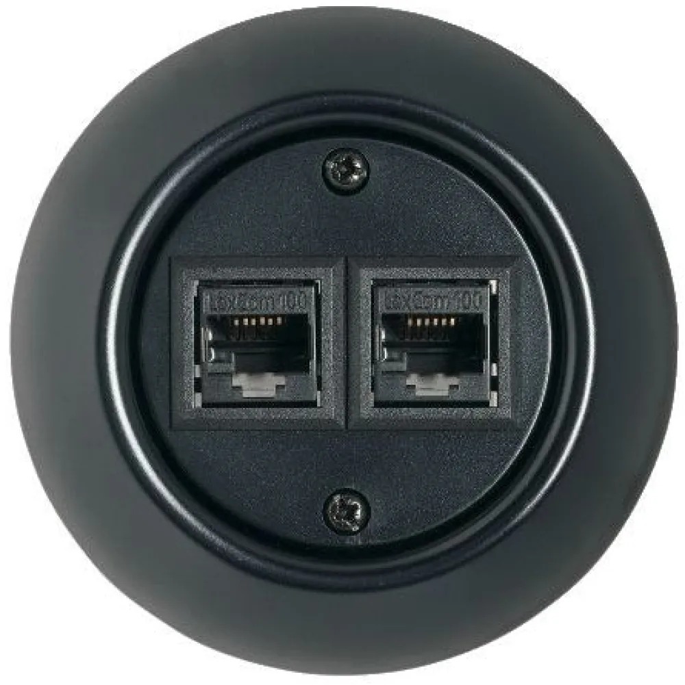 Telerasia Renova 2xRJ45, Cat 6, musta - Schneider Electric Outlet