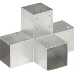 FinePRICE Tolppaliitin X-muoto galvanoitu metalli 91x91mm Online