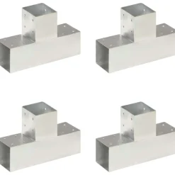 Tolppaliittimet 4kpl T-muoto galvanoitu metalli 91x91mm - FinePRICE New