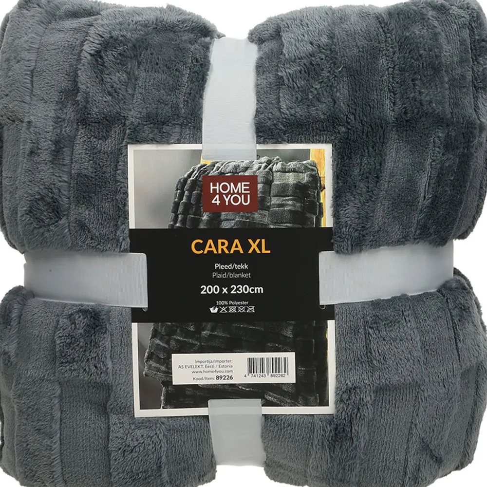 Torkkupeitto CARA XL 200x230 cm, tummanharmaa - Home4you