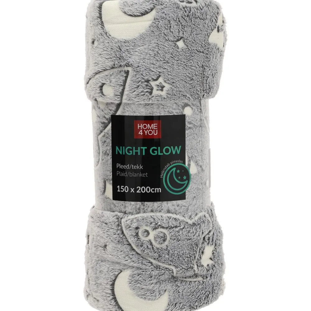 Torkkupeitto NIGHT LIGHT 150x200 cm, avaruus, harmaa - Home4you
