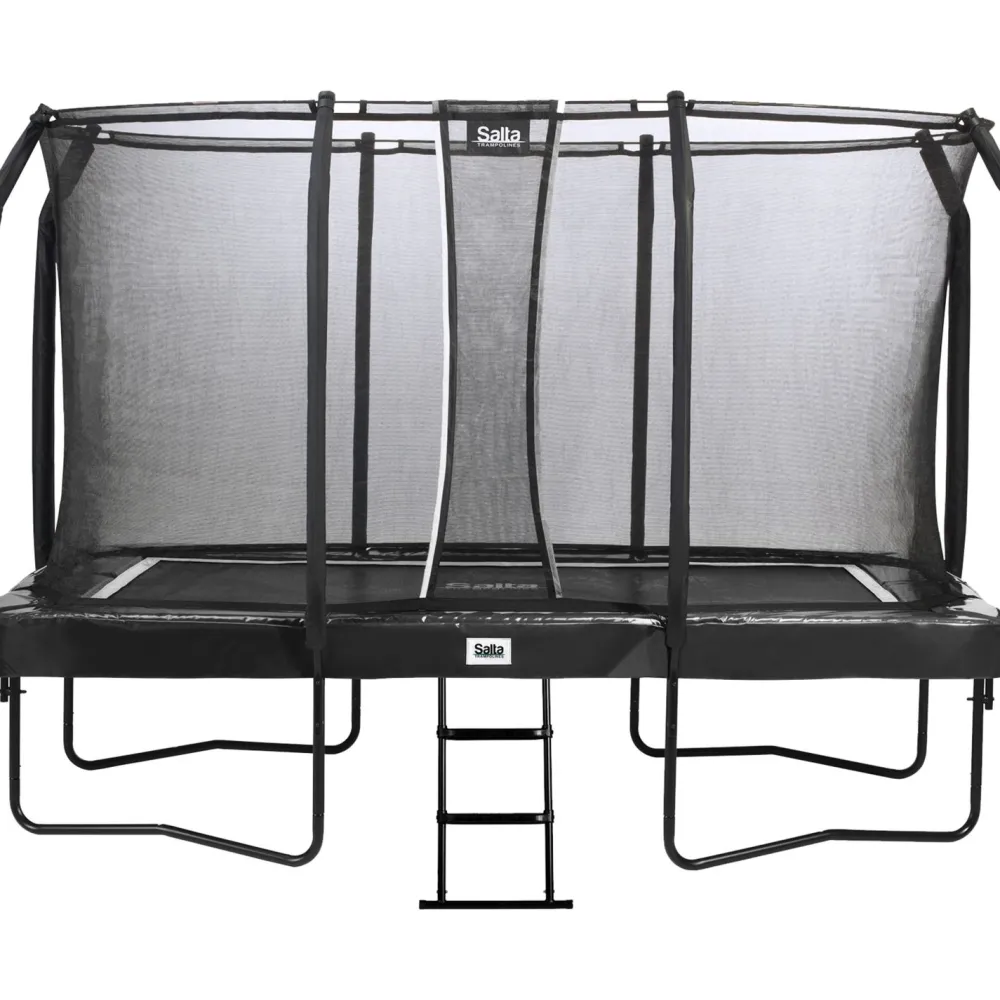 Salta Trampoliini First Class 214x366cm musta sis. turvaverkon portaat New