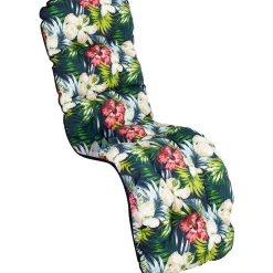 Tuolin pehmuste BADEN-BADEN 48x165 cm, tumma kukkakuosi, musta - Home4you Hot