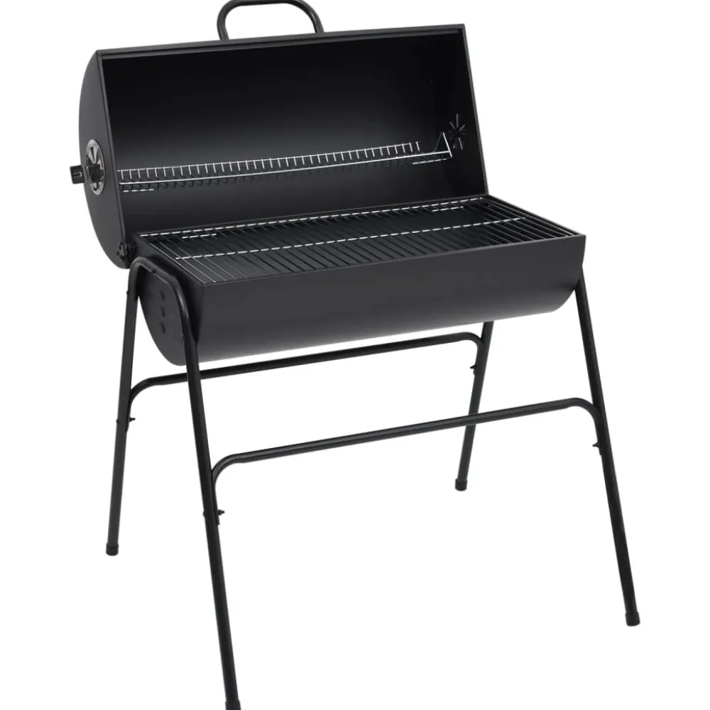 Tynnyrigrilli 2 grilliritilällä 80x95x90 cm teräs musta - FinePRICE Discount