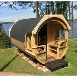 ARCTIC FINLAND HOUSE Tynnyrisauna Alex Delux Ø 2,3x3 m sis. kiuas ja hormi New