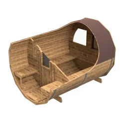 Tynnyrisauna vaakamalli Ø200x260cm lämpöpuu - SpaDealers Discount