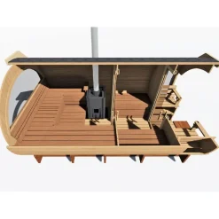ARCTIC FINLAND HOUSE Tynnyrisauna Valter Delux Ø 2,3x4,2 m sis. kiuas ja hormi Outlet