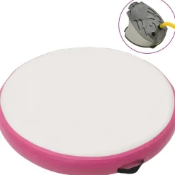 FinePRICE Täytettävä voimistelumatto pumpulla 100x100x15 cm PVC pinkki Best