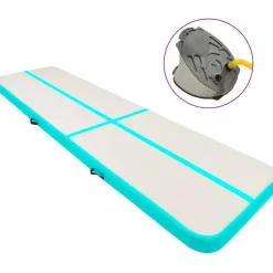 Täytettävä voimistelumatto pumpulla 700x100x15 cm PVC vihreä - FinePRICE Discount