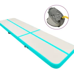 Täytettävä voimistelumatto pumpulla 800x100x15 cm PVC vihreä - FinePRICE