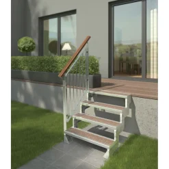 Ulkoportaat Gardentop puisille askelmille yhdellä kaiteella eri kokoja - Dolle Hot