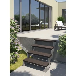 Ulkoportaat Gardentop Trimax ilman kaidetta tummanruskea eri kokoja - Dolle Outlet