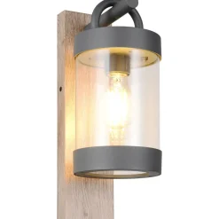 Trio Ulkoseinävalaisin Sambesi E27 antrasiitti/puu hämärätunnistin Outlet