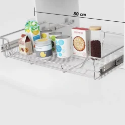FinePRICE Ulosvedettävät ritilälaatikot 2 kpl 800mm hopea Sale