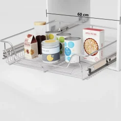 FinePRICE Ulosvedettävät ritilälaatikot 2 kpl 600mm hopea Hot