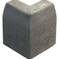 Upotettava reunakivi J12 kulma 90° kupera 500x110x300 mm sileä harmaa - Rudus New