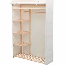 FinePRICE Vaatekaappi kangas ja mänty 110cm Best