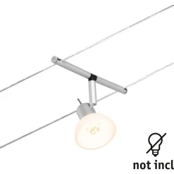 Vaijerivalaisin CorDuo Sheela, GU5.3, 12V, mattakromi - Paulmann Hot