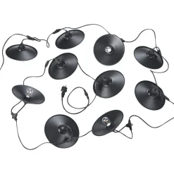 Trio Valoketju Chain 6.5m 10xE27 varjostimilla mattamusta Sale