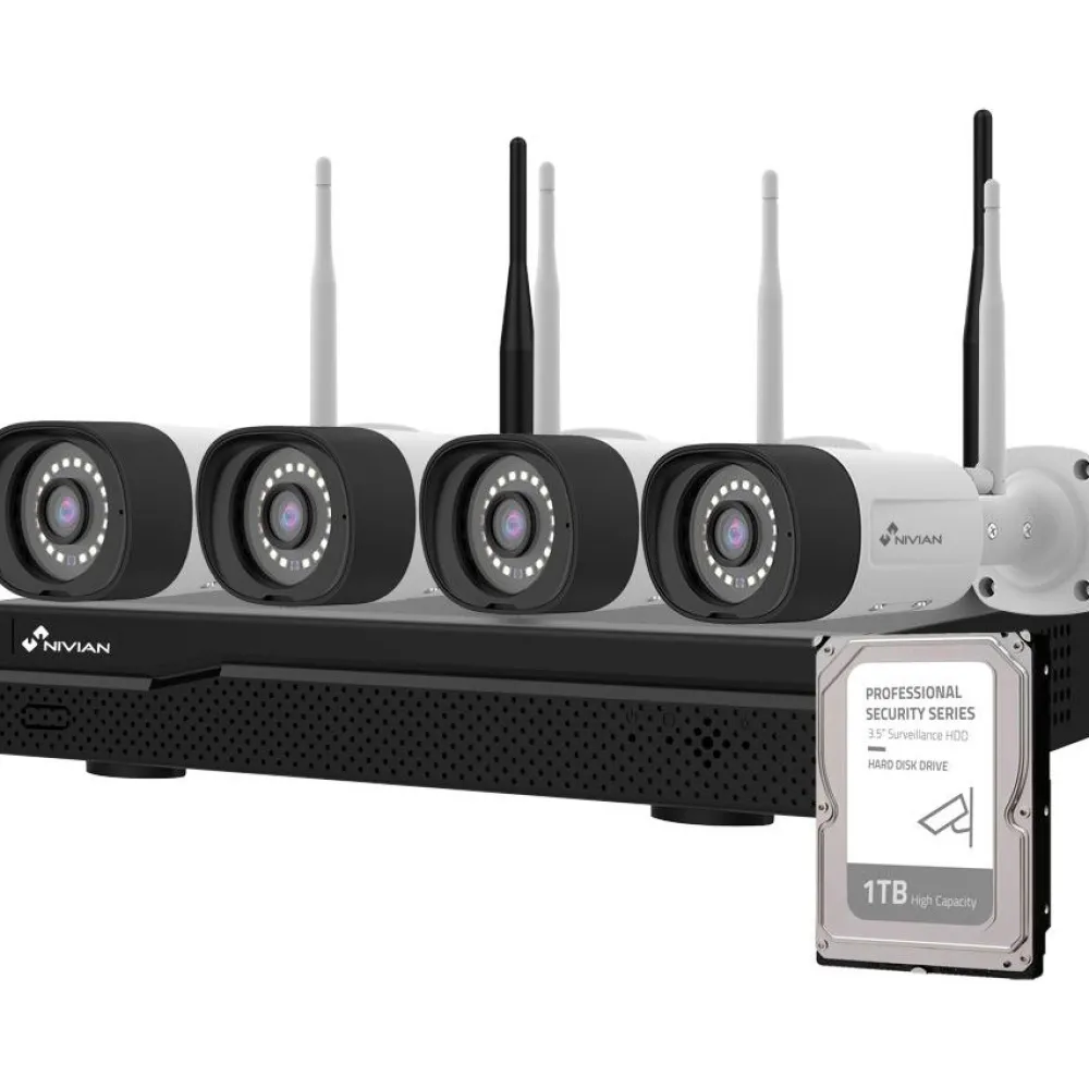 Celotron Valvontakamerapaketti Nivian Professional, 3MP, 4 kameraa, 10 kanavaa, 1Tb Outlet