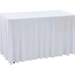 Venyvät pöytäliinat 2 kpl helmalla 183x76x74 cm valkoinen - FinePRICE New