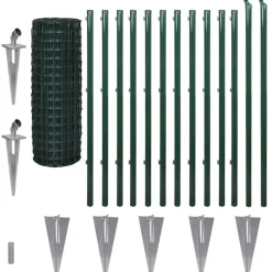 Verkkoaita tolppa+maapiikki teräs 25x1.2m vihreä - FinePRICE New