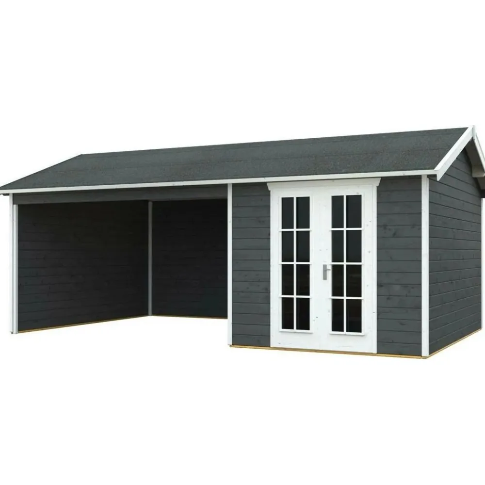 Skan Holz Vierasmaja katoksella Tilburg 9,5 + 13,8 m² harmaa Sale