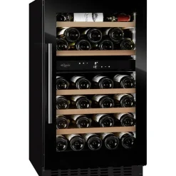 Viinikaappi WineCave 800 50D Fullglass WCD50FGB-800, 49.5cm, 2 lämpötila-aluetta, integroitava, musta - mQuvée Best
