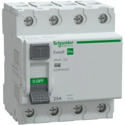 Schneider Electric Vikavirtasuojakytkin Easy9 RCCB 4P 25 A 30 mA A Outlet
