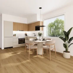 Vinyylilankku Oak Brona, integroitu alusmateriaali - Aura Floors Hot
