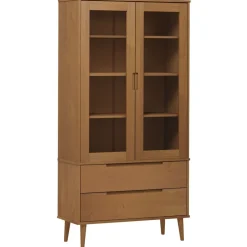 Vitriini MOLDE ruskea 90x35x175 cm täysi mänty (13413) - FinePRICE Hot