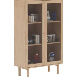 Vitriinikaappi HANSEN 90x40xK150 cm, melamiini, beige - Home4you Discount