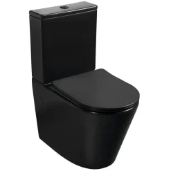 Interia WC-istuin Pako Rimless soft-close -kannella kaksoishuuhtelu, mattamusta Online